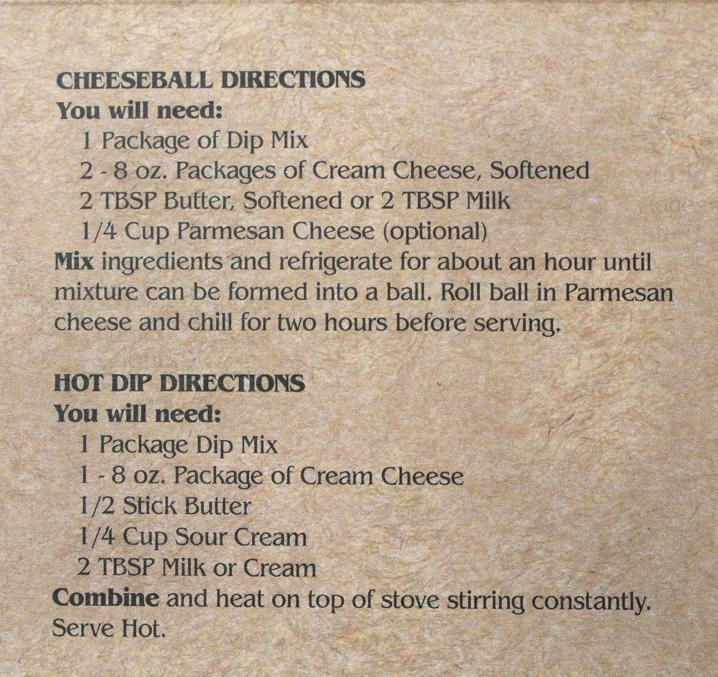Garlic & Onion Dip Mix