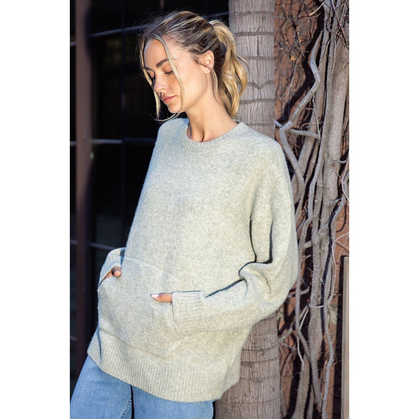 Crewneck Sweater With Pocket
