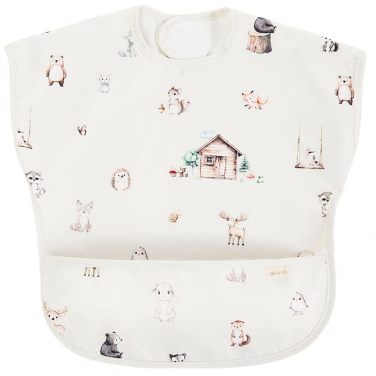 Smock Bib for Baby & Toddler Short Sleeve Woodlands