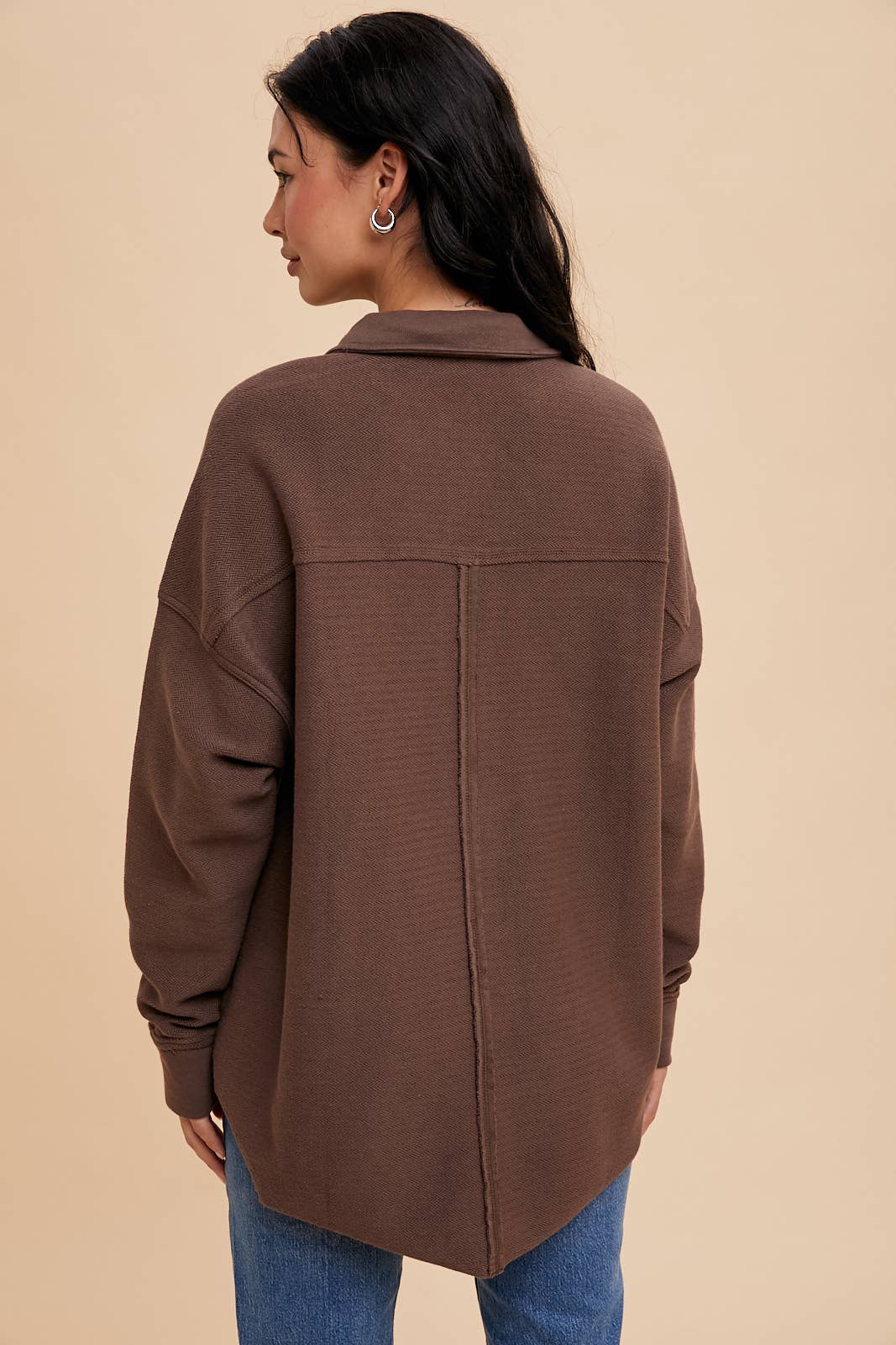 Collared Button Front Sweatshirt