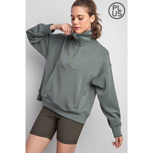 Quarter Zip Funnel Neck Pullover