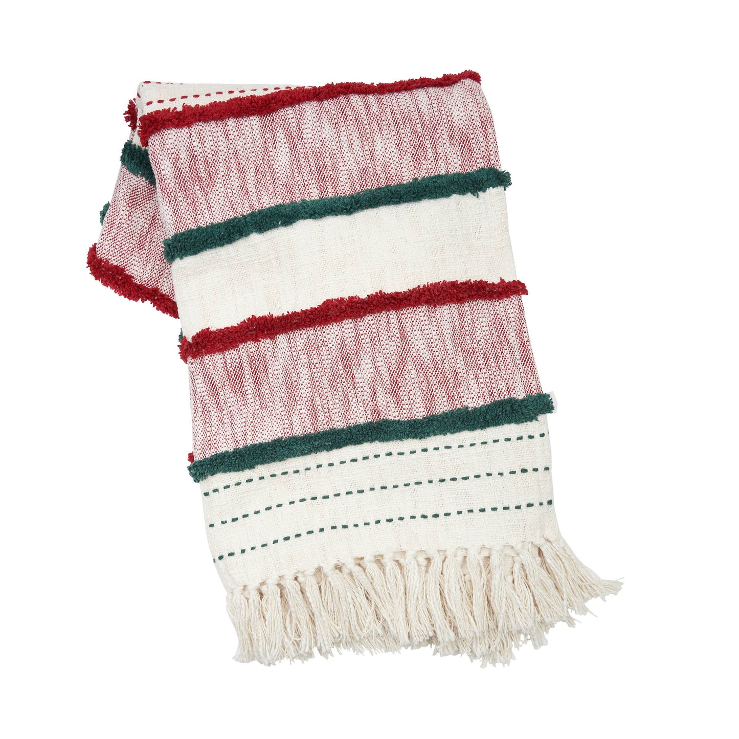 Christmas Benn Red & Green Striped Throw Blanket