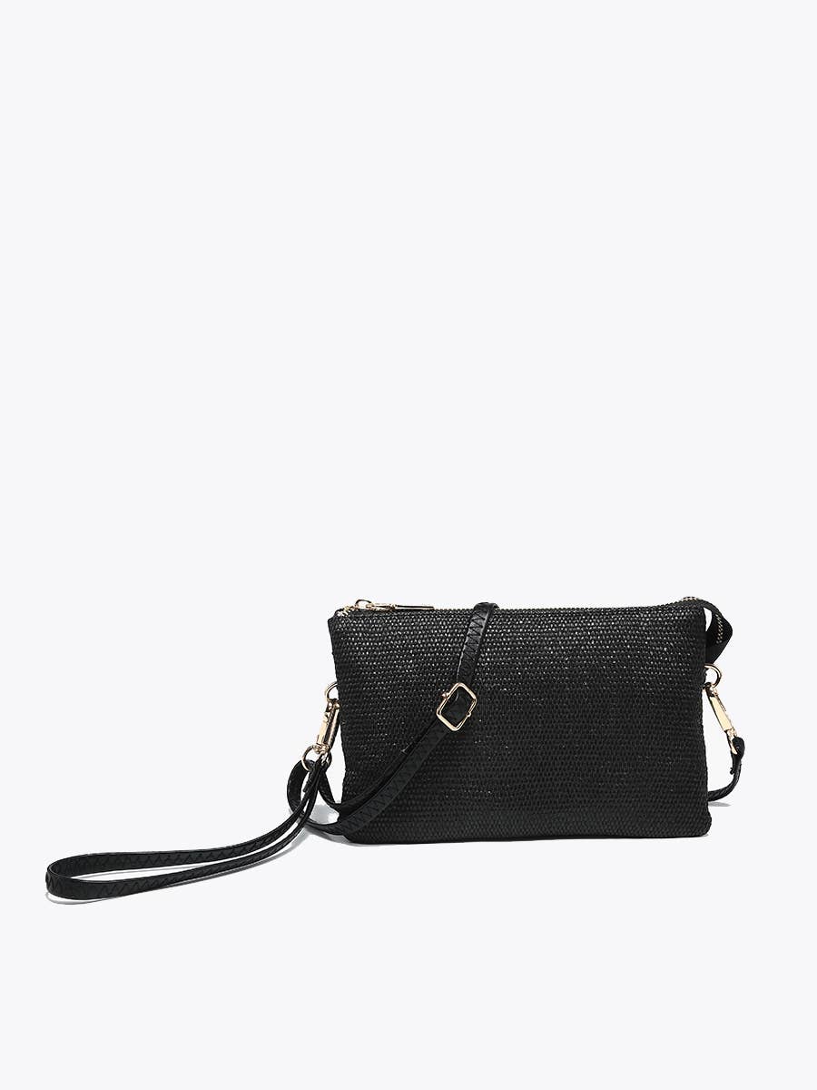 Riley Micro Straw 3 Compartment Crossbody/Wristlet