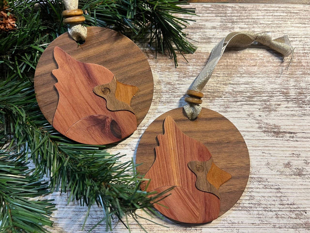 Layered Wood Cardinal Ornament