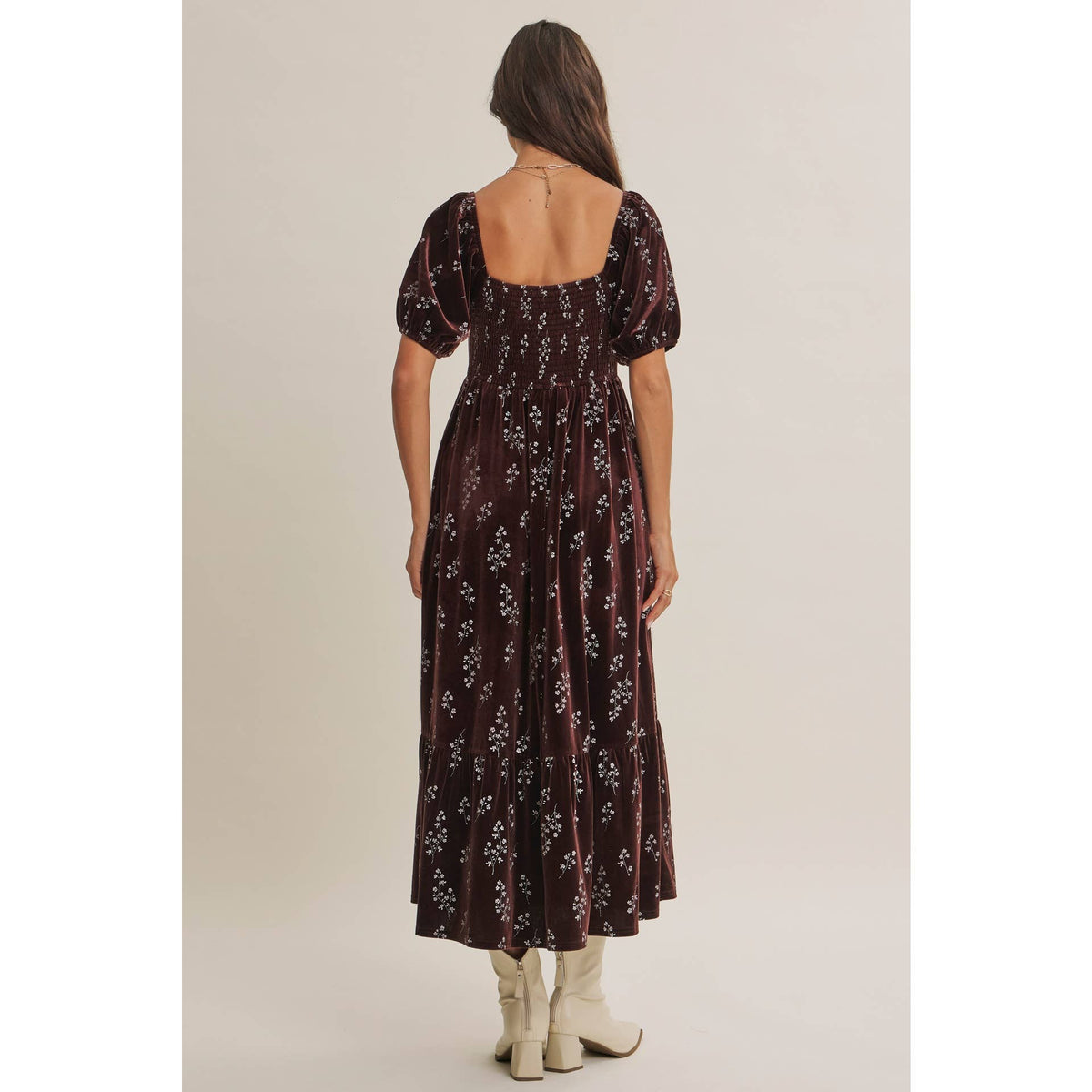VELVET MIDI DRESS