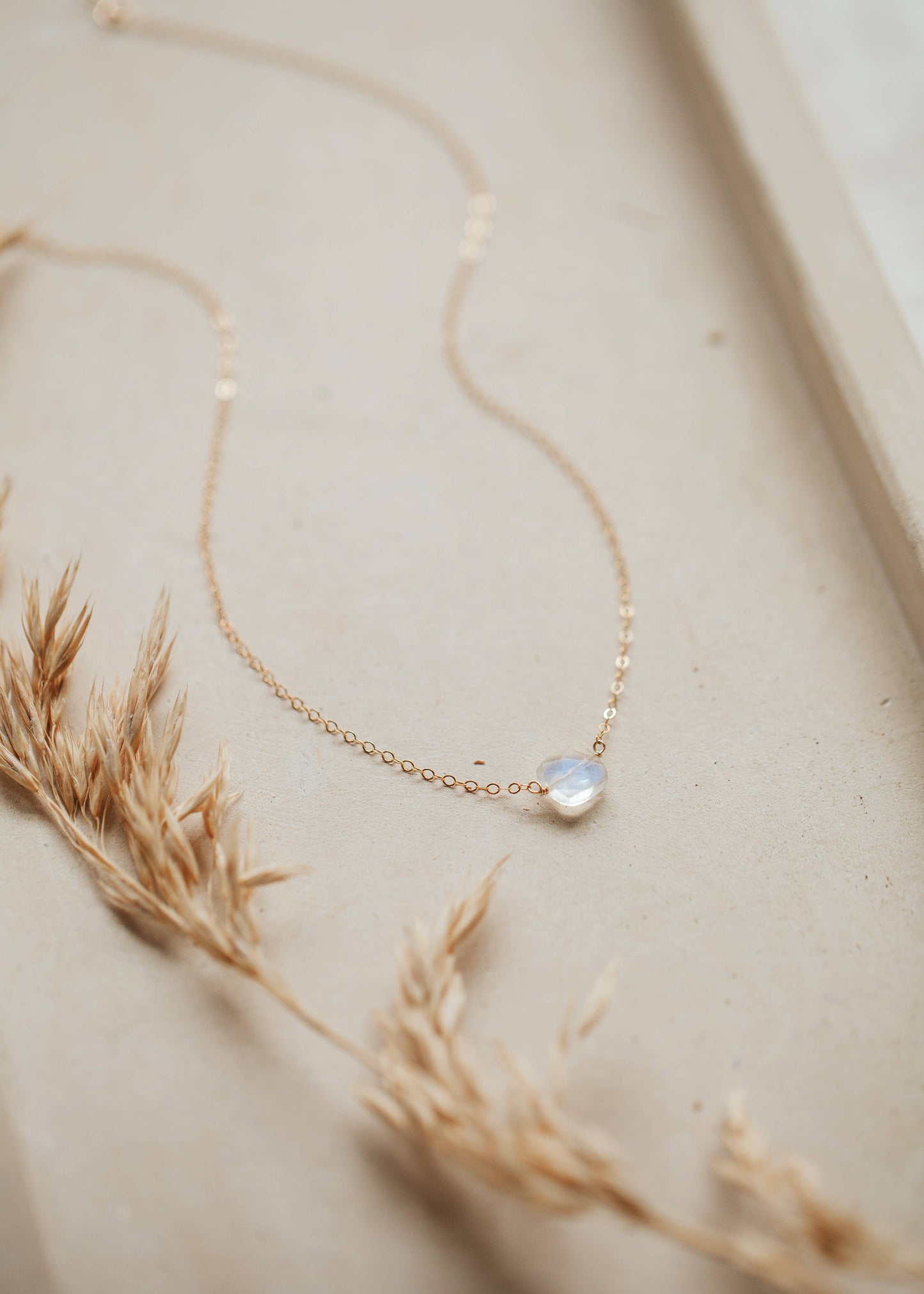 Moonstone Cushion Necklace | 14kt Gold Fill