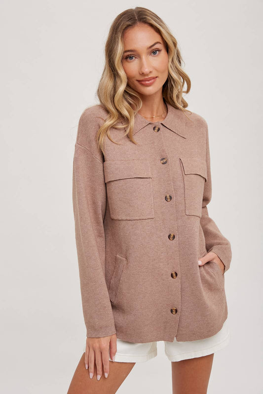 Button Up Knit Shacket