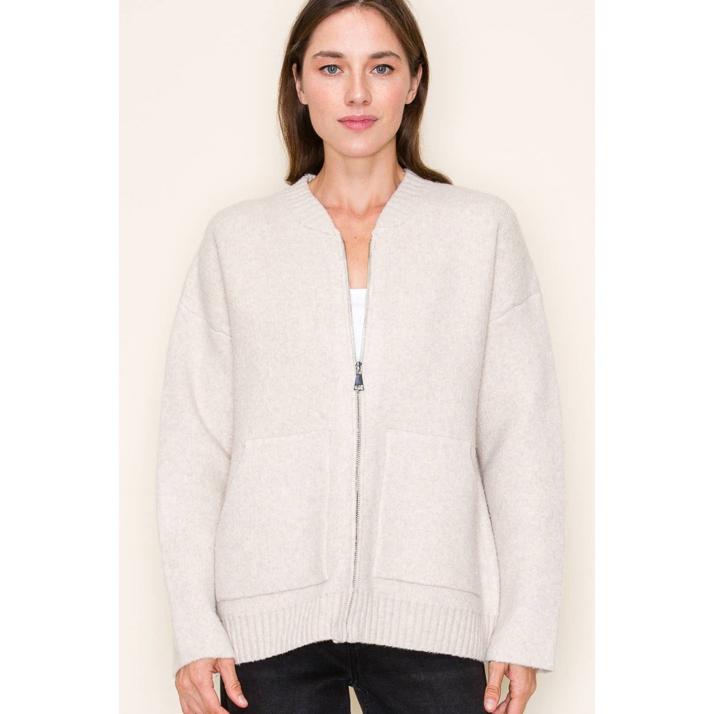 ZIPPER SWEATER JACKET