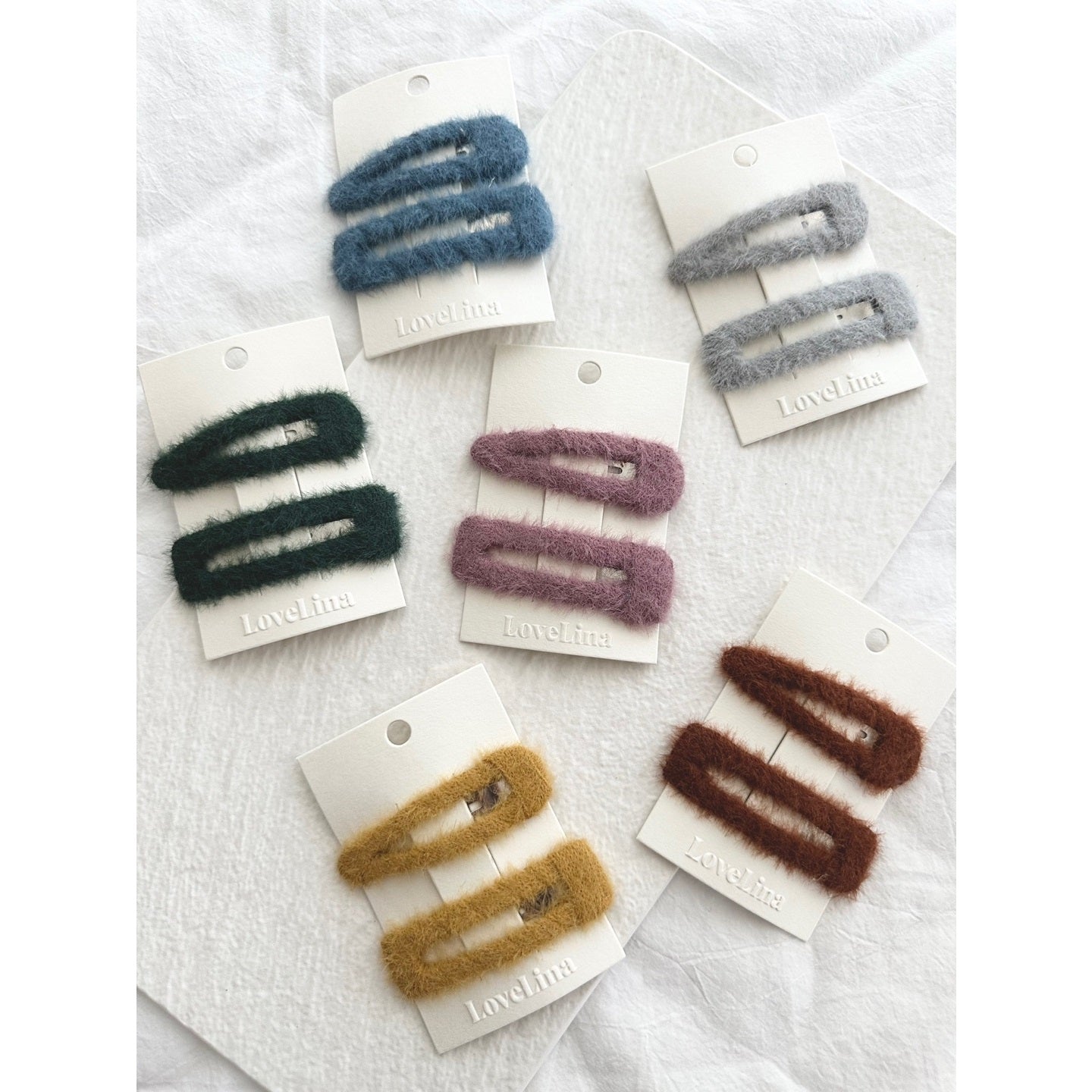 2PC Fuzzy Hair Clips