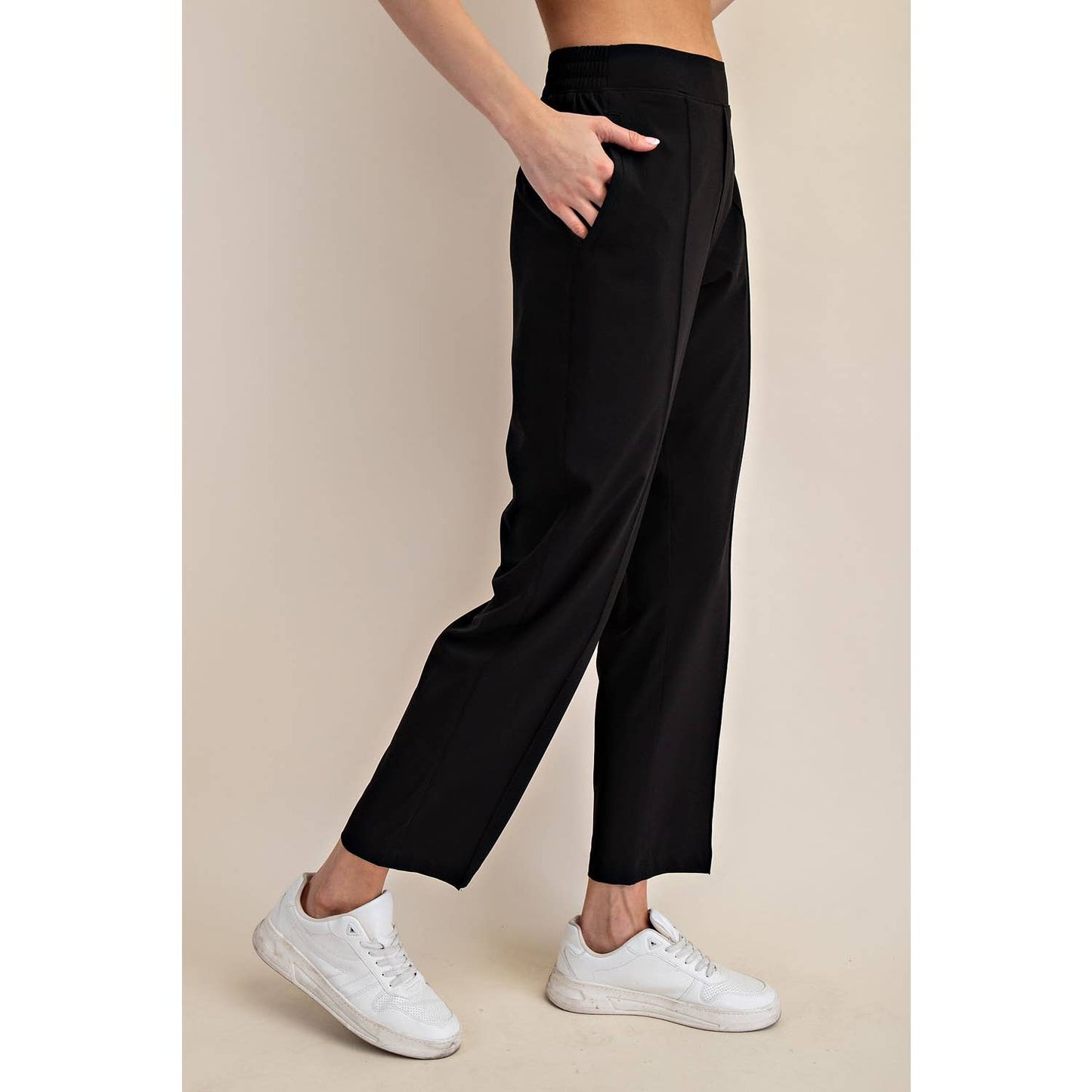 Crinkle Woven Ankle Trouser