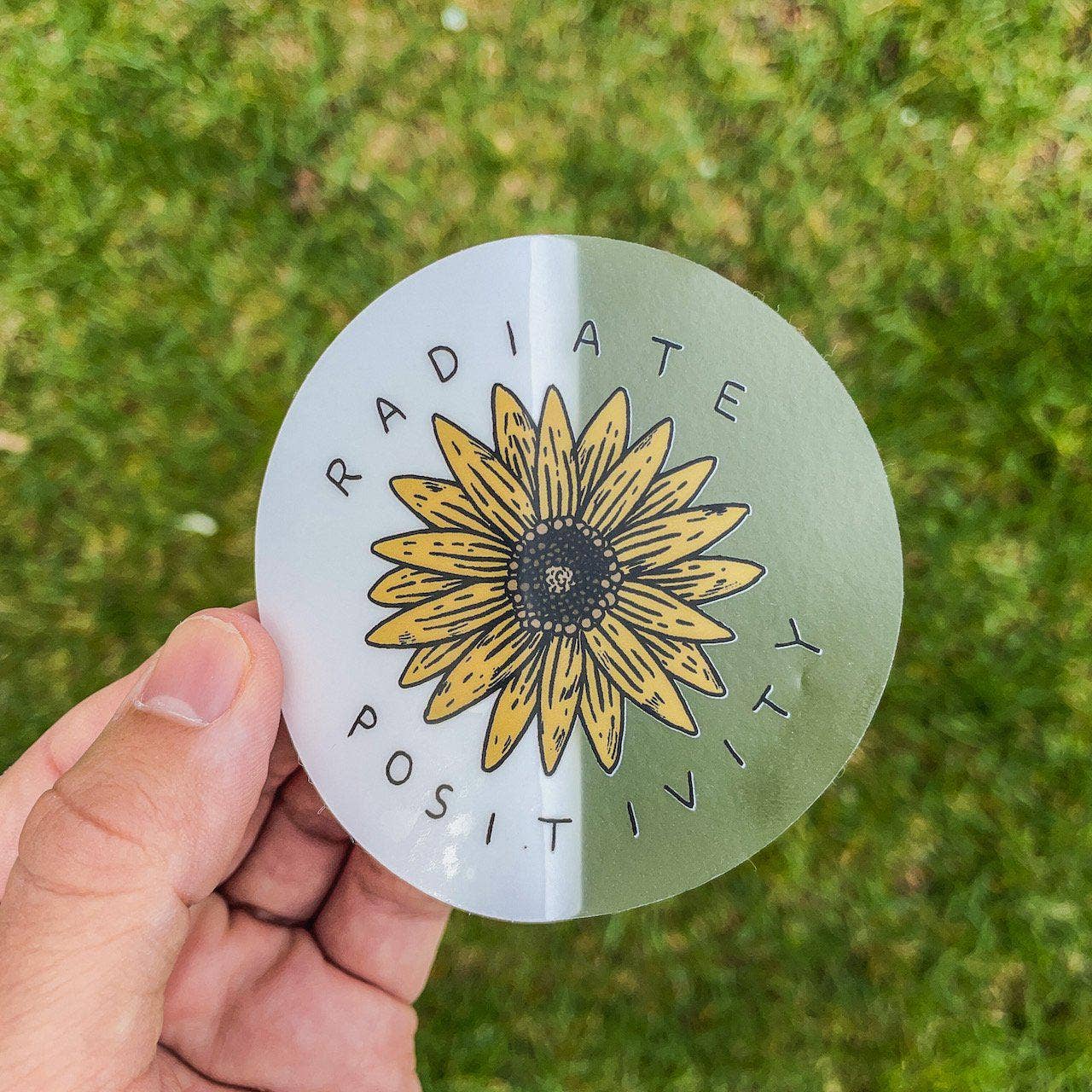 Radiate Positivity Sunflower - Clear Sticker