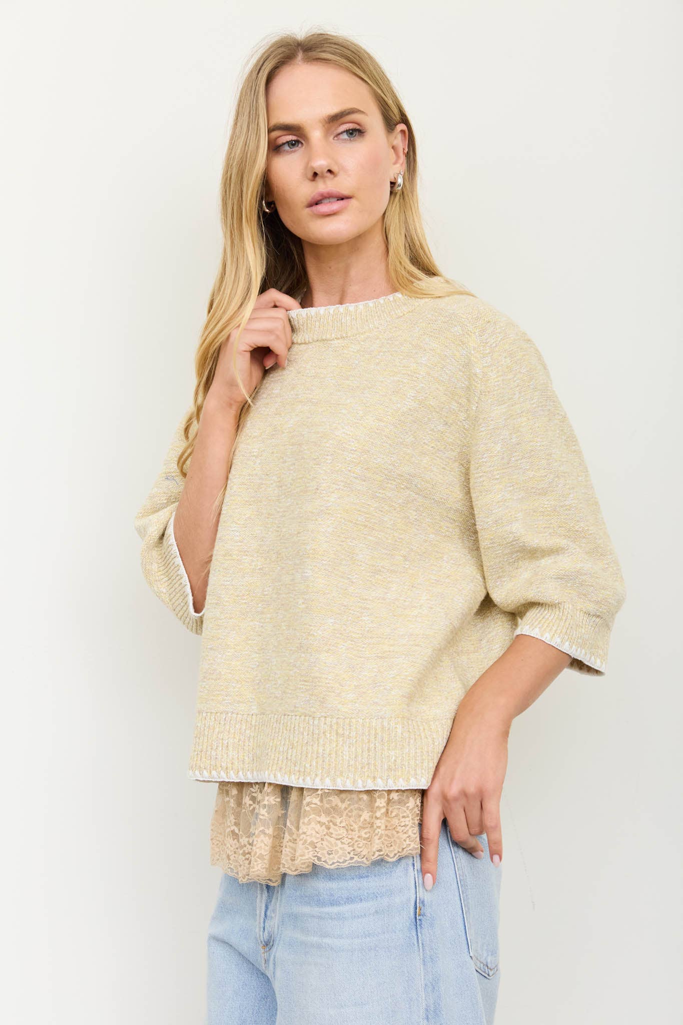 Heathered Knit Sweater