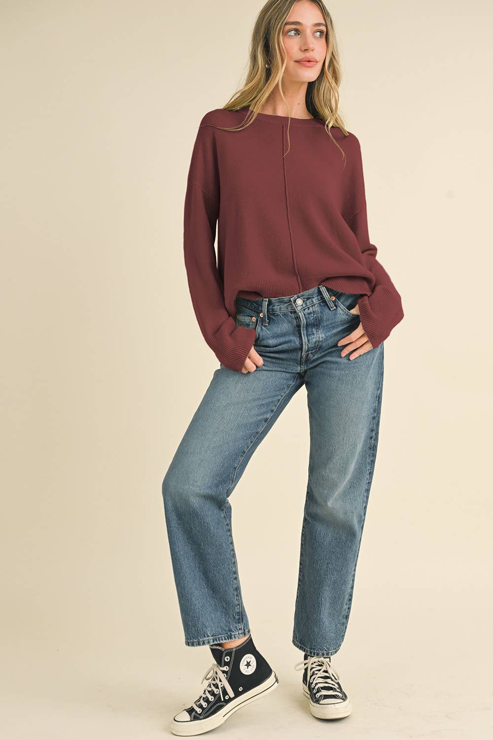 Round Neckline Basic Sweater