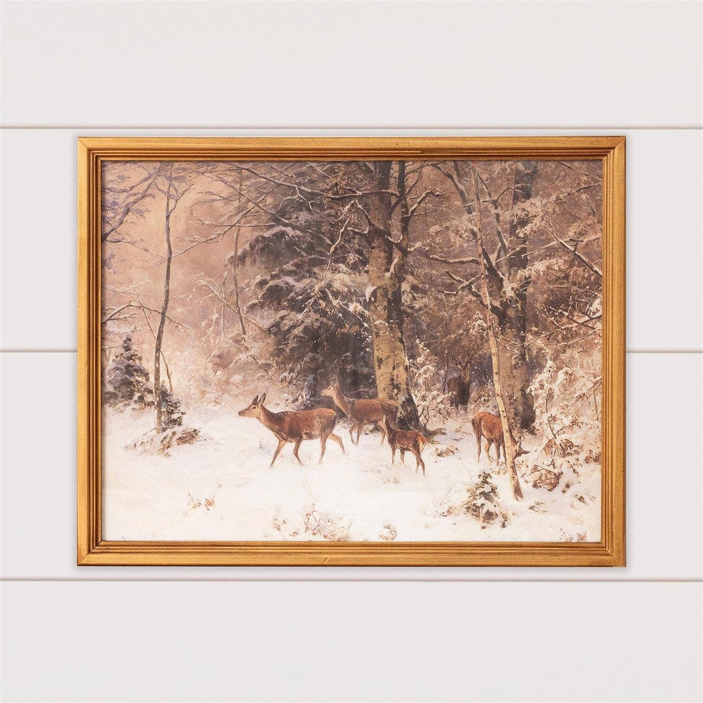 Framed Print - Deer In Snowy Forest