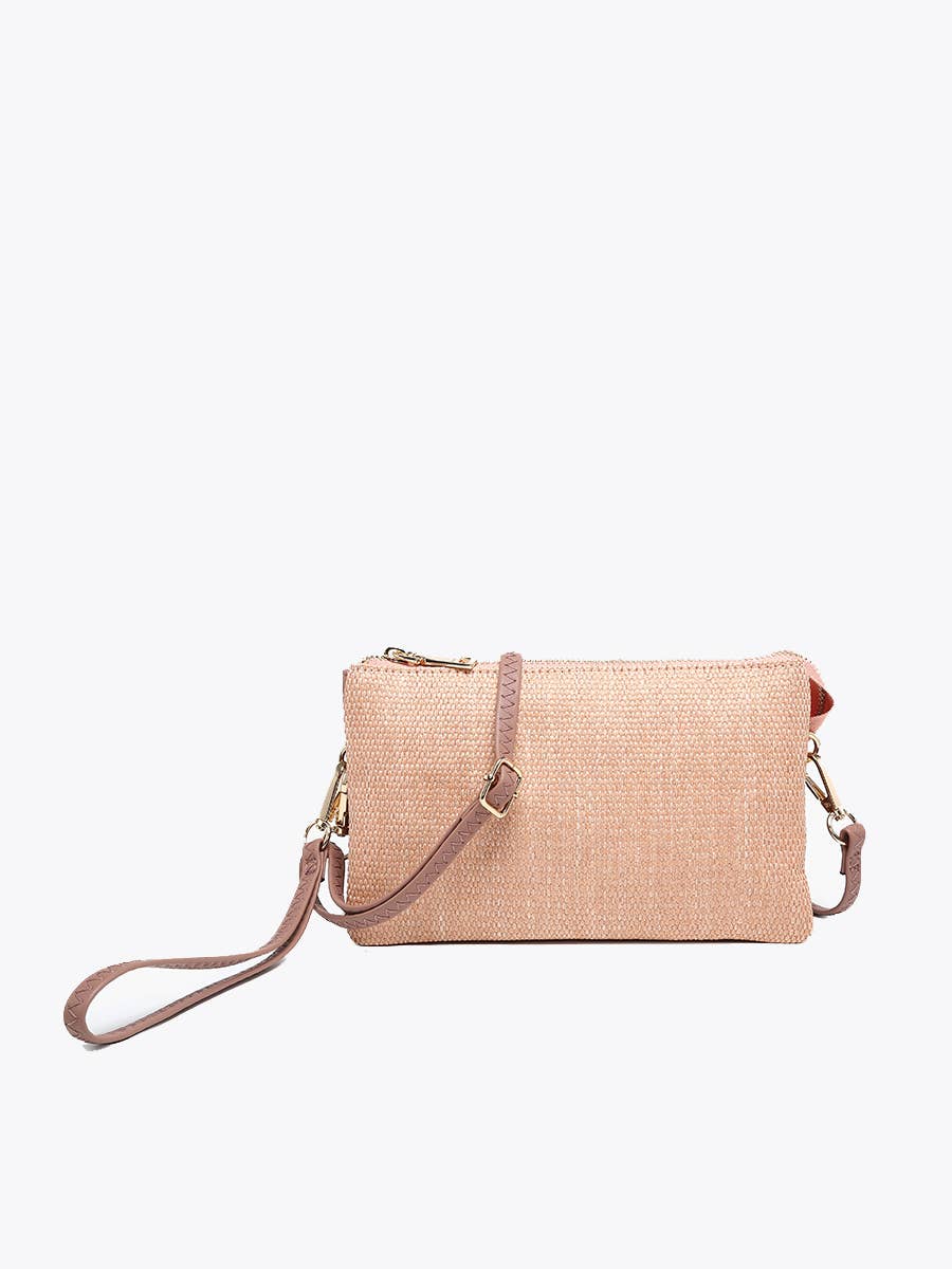 Riley Micro Straw 3 Compartment Crossbody/Wristlet