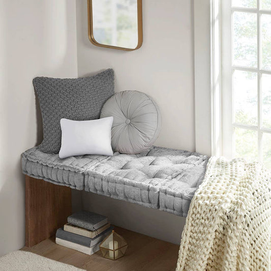Square Floor Pillow Seat Cushion, Grey