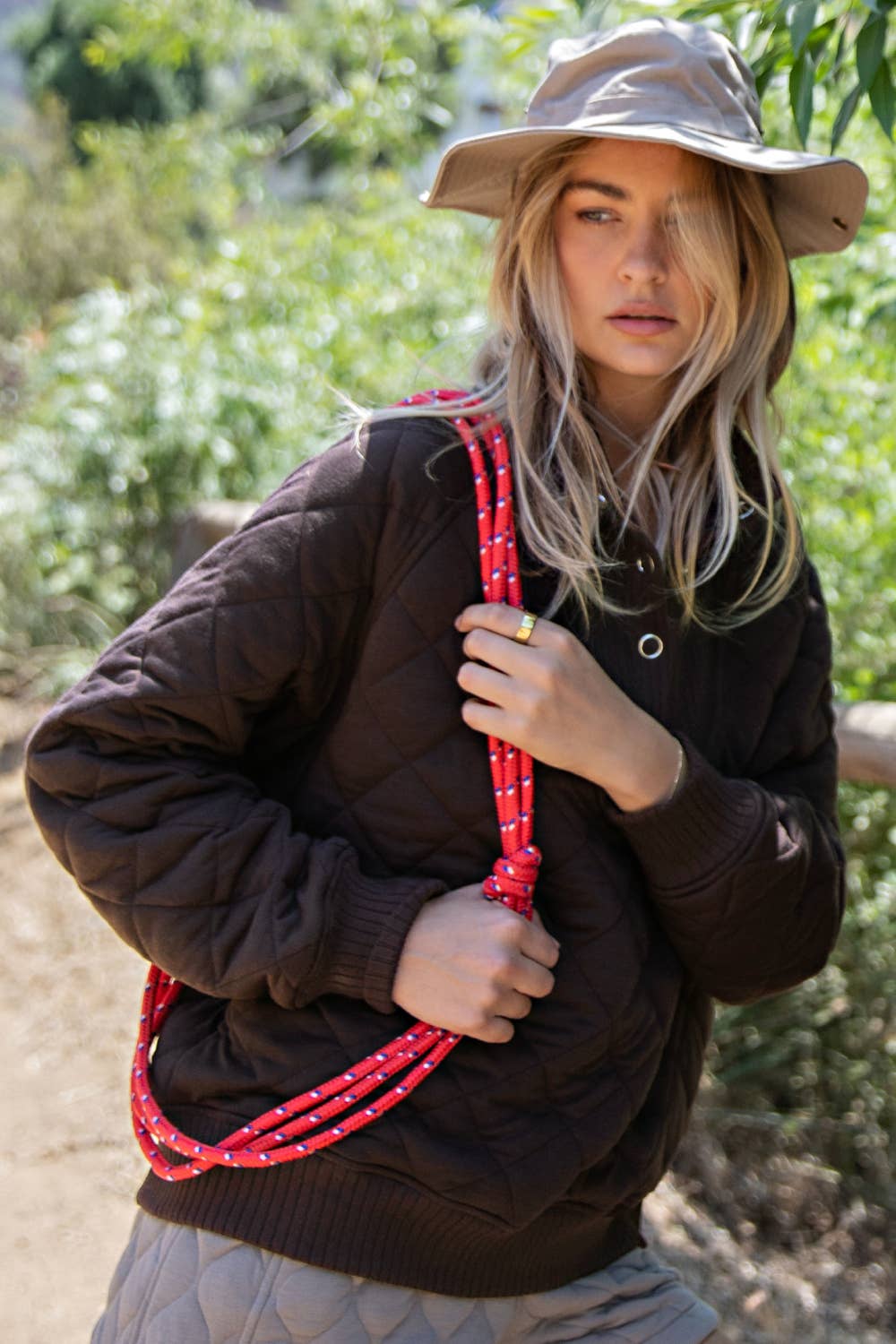 Quilted Snap Pullover