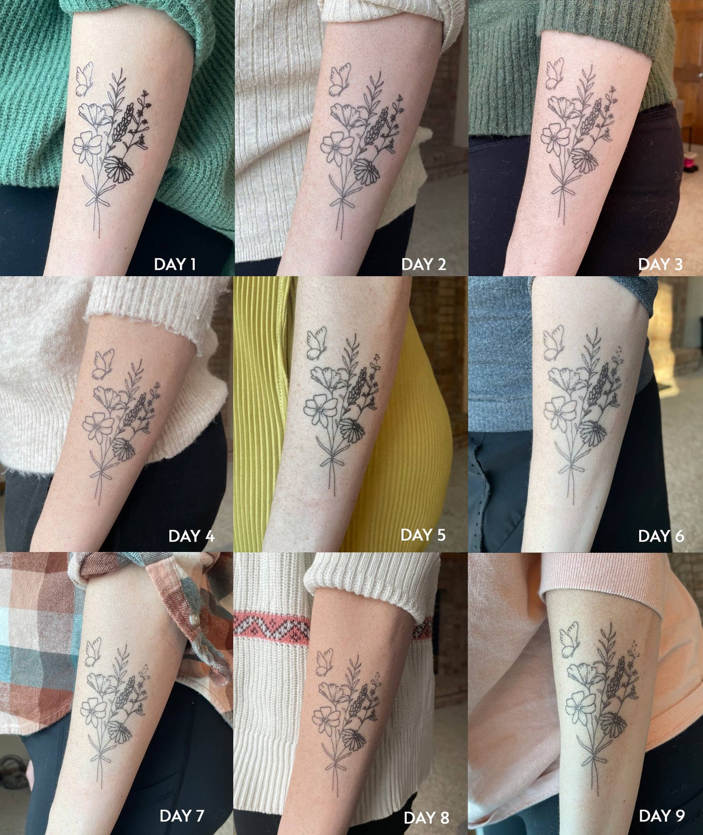 Butterfly Floral Temporary Tattoos