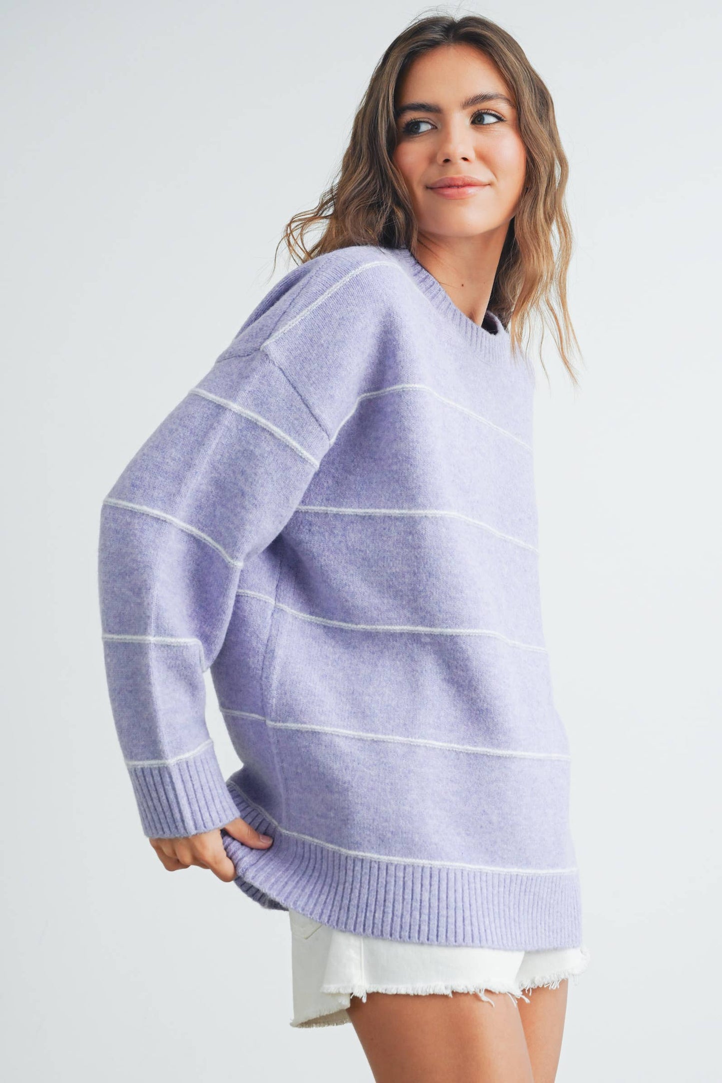 Striped Shoulder Sweater
