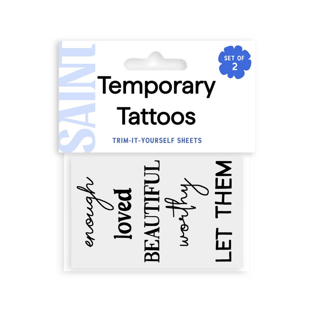 Affirmations Temporary Tattoos