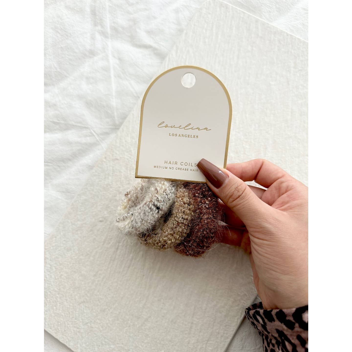 Fuzzy Elastic Neutral Tone Hair Ties Set