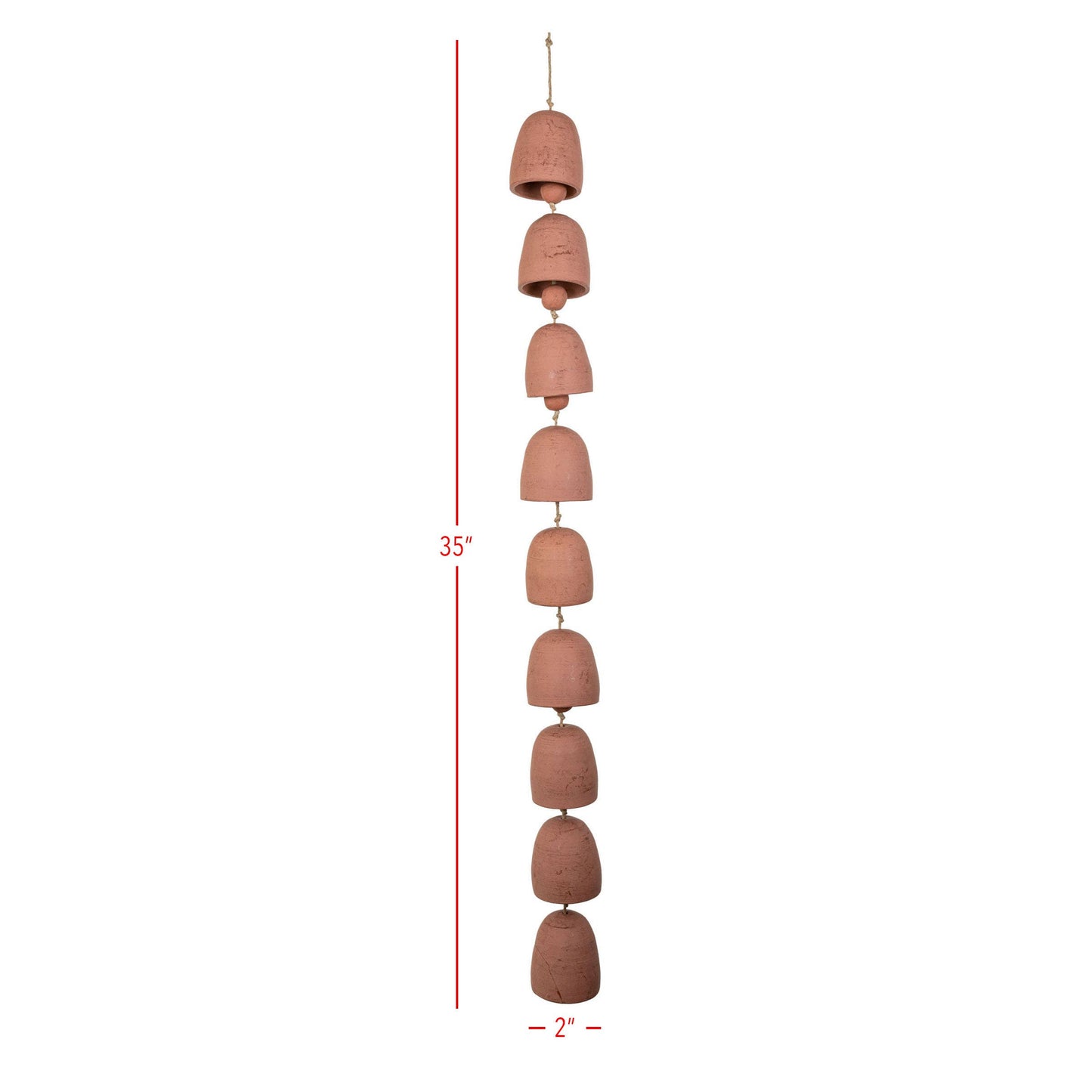 Osa Hanging Bells Terracotta & Jute