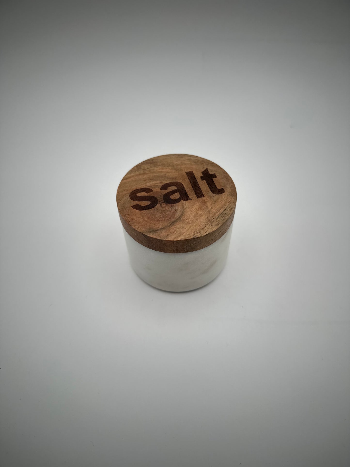 Salt and Pepper Container with Wood Lid