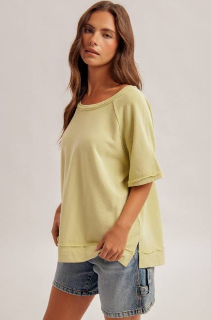 Lime Short Sleeve Terry Top