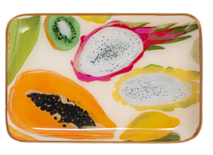 Metal Tray w/ Fruit Abstract