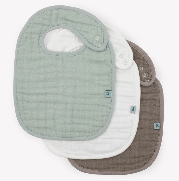 Organic Cotton Muslin Bib - 3 Pack