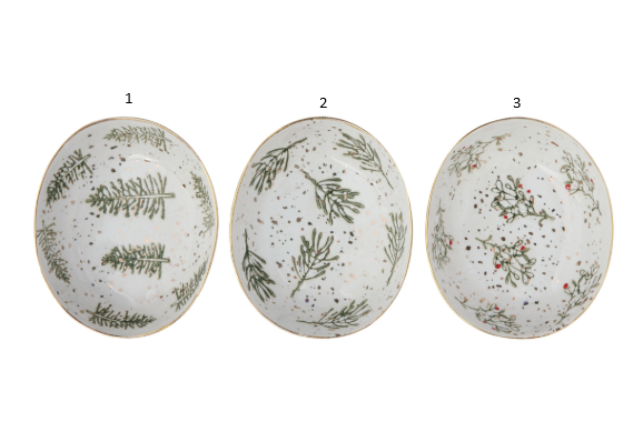 Hand-Painted Stoneware Dish