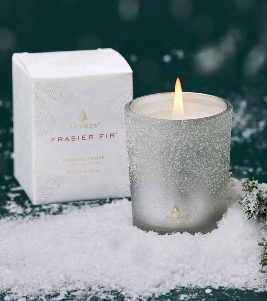 Frasier Fir Medium Flocked Candle