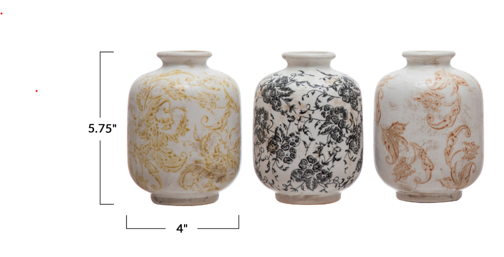 Terracotta Vase with Pattern