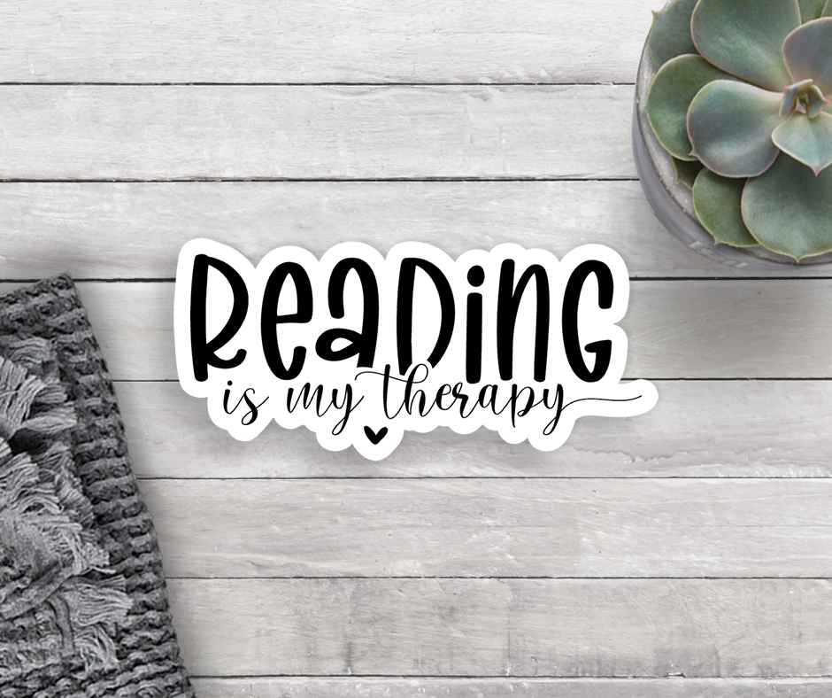 Reading Is My Therapy Vinyl Sticker