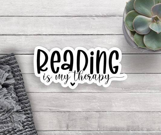 Reading Is My Therapy Vinyl Sticker