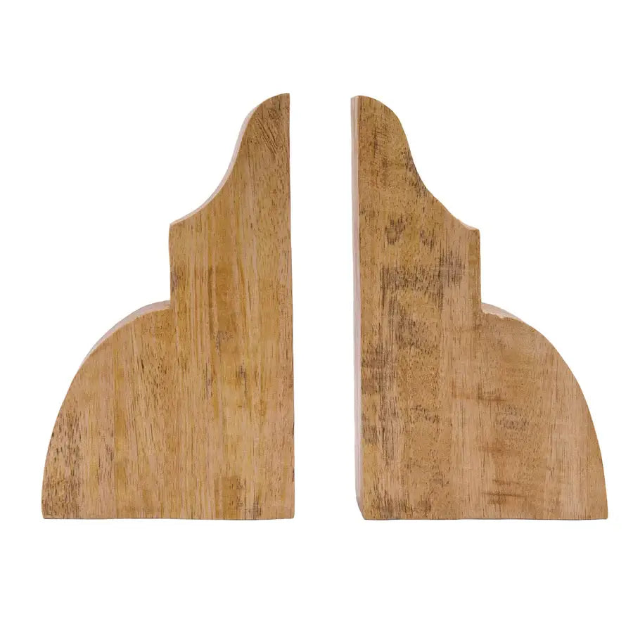 Floral Hand Carved Bookends- Set of 2