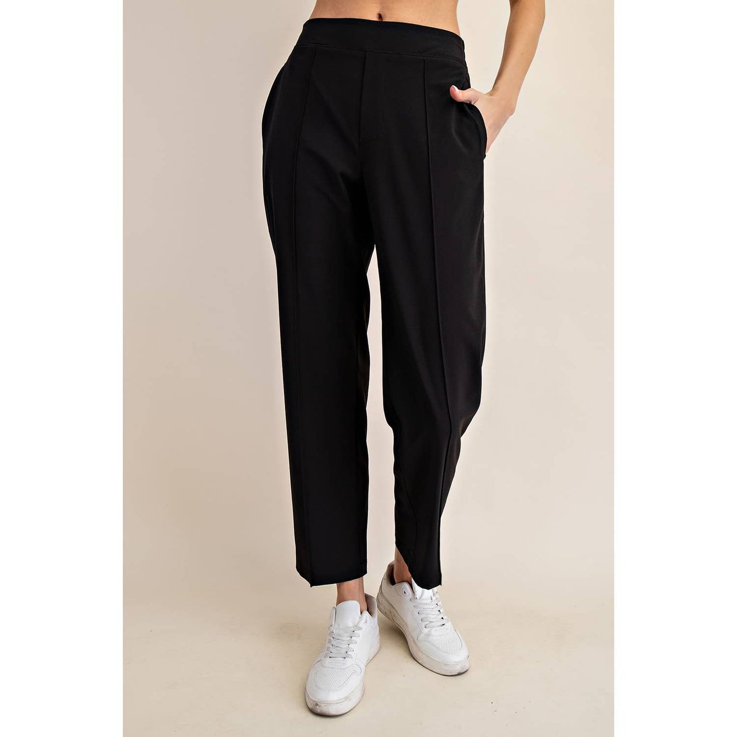 Crinkle Woven Ankle Trouser