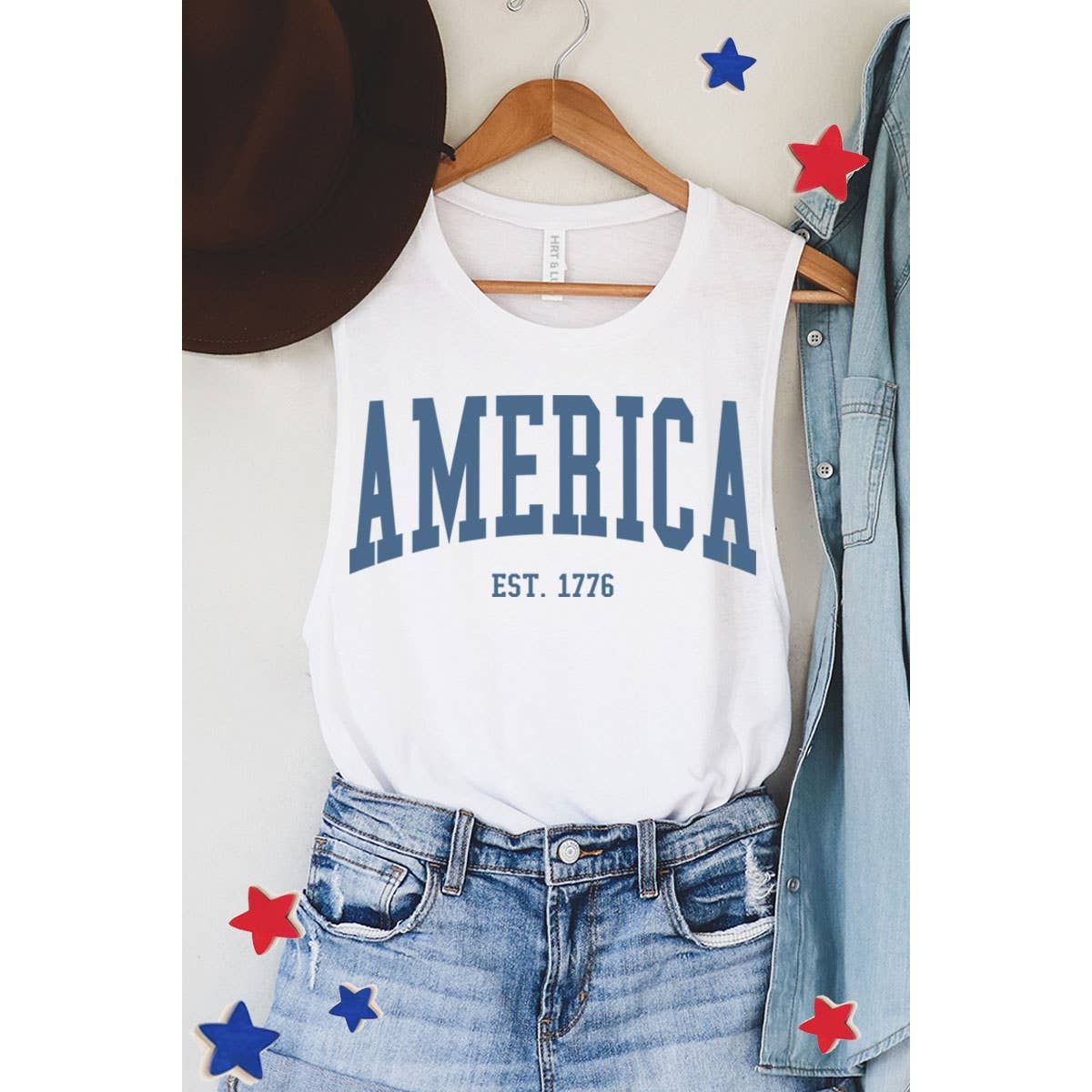 America Est 1776 Graphic Tank Top