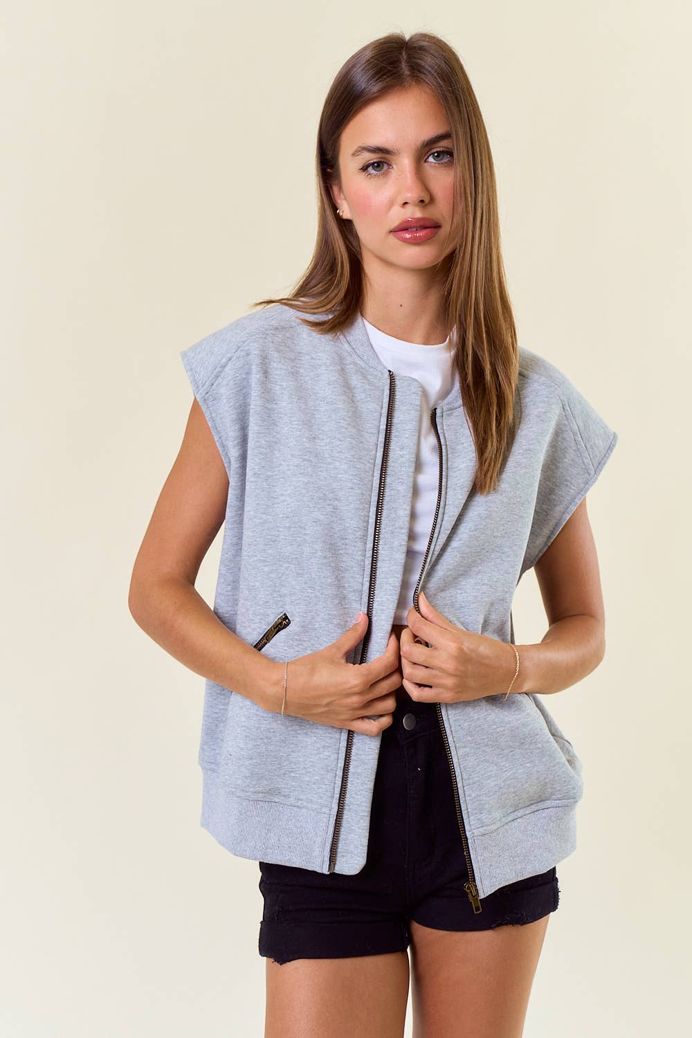 Zip Fleeced Vest