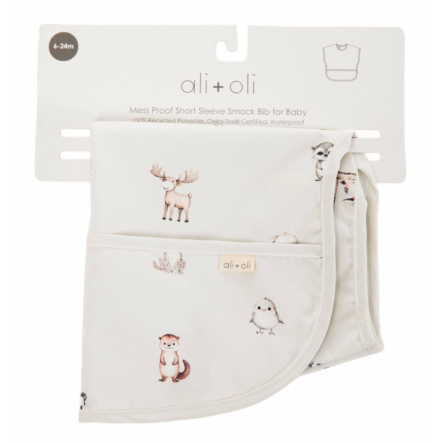 Smock Bib for Baby & Toddler Short Sleeve Woodlands