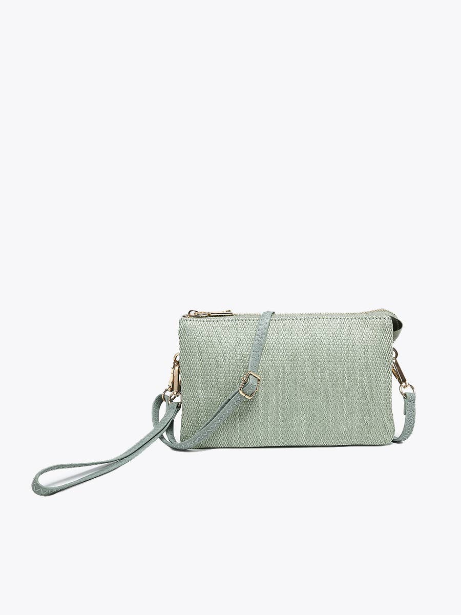 Riley Micro Straw 3 Compartment Crossbody/Wristlet