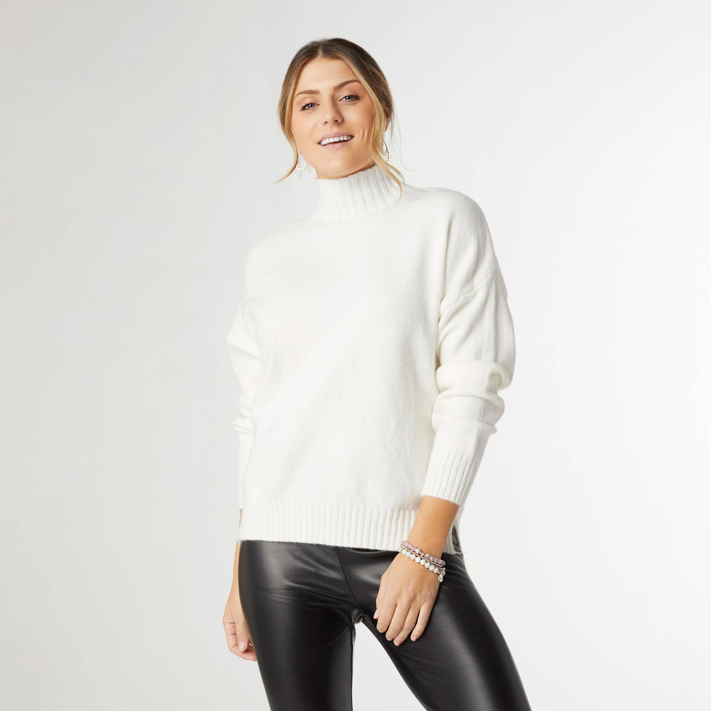 Haylo Soft Mock Neck Sweater