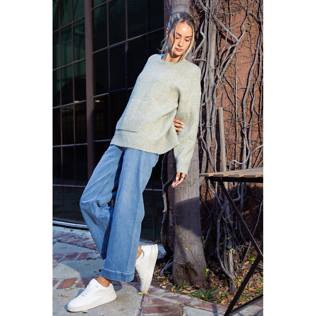 Crewneck Sweater With Pocket