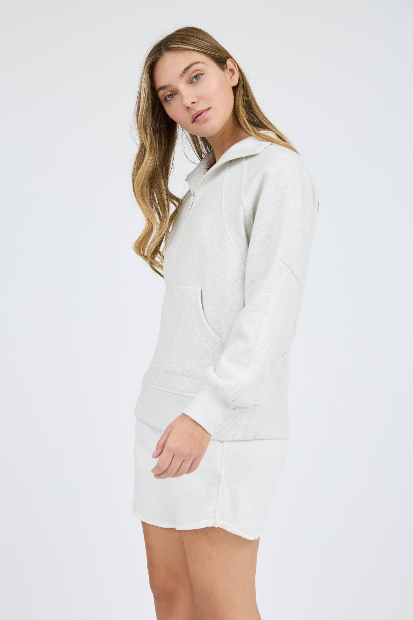 Half Zip Knit Top with Pocket