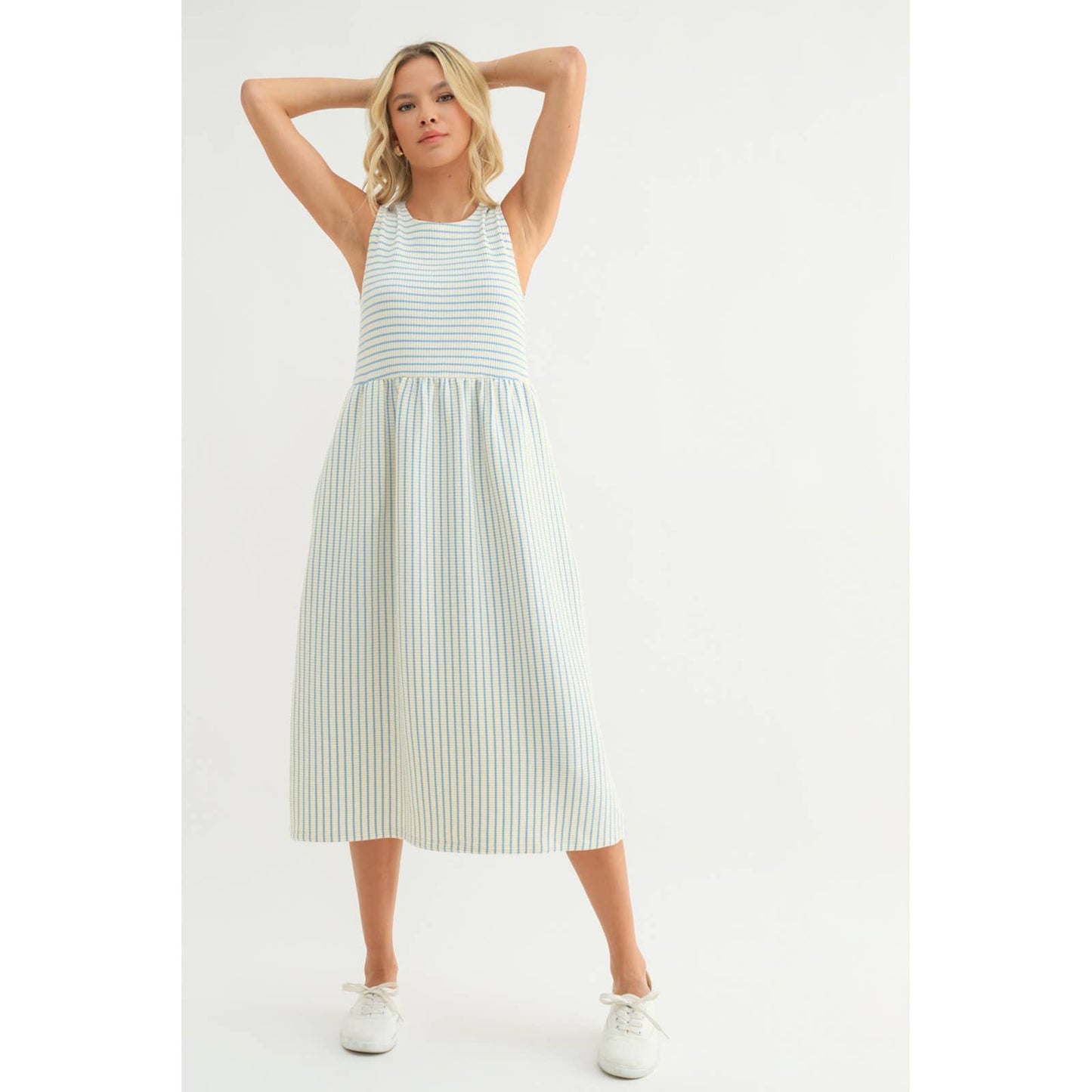Striped Knit Midi Dress