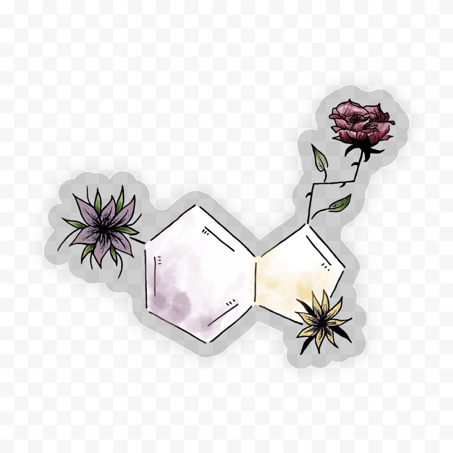 Color Serotonin Symbol Clear Sticker