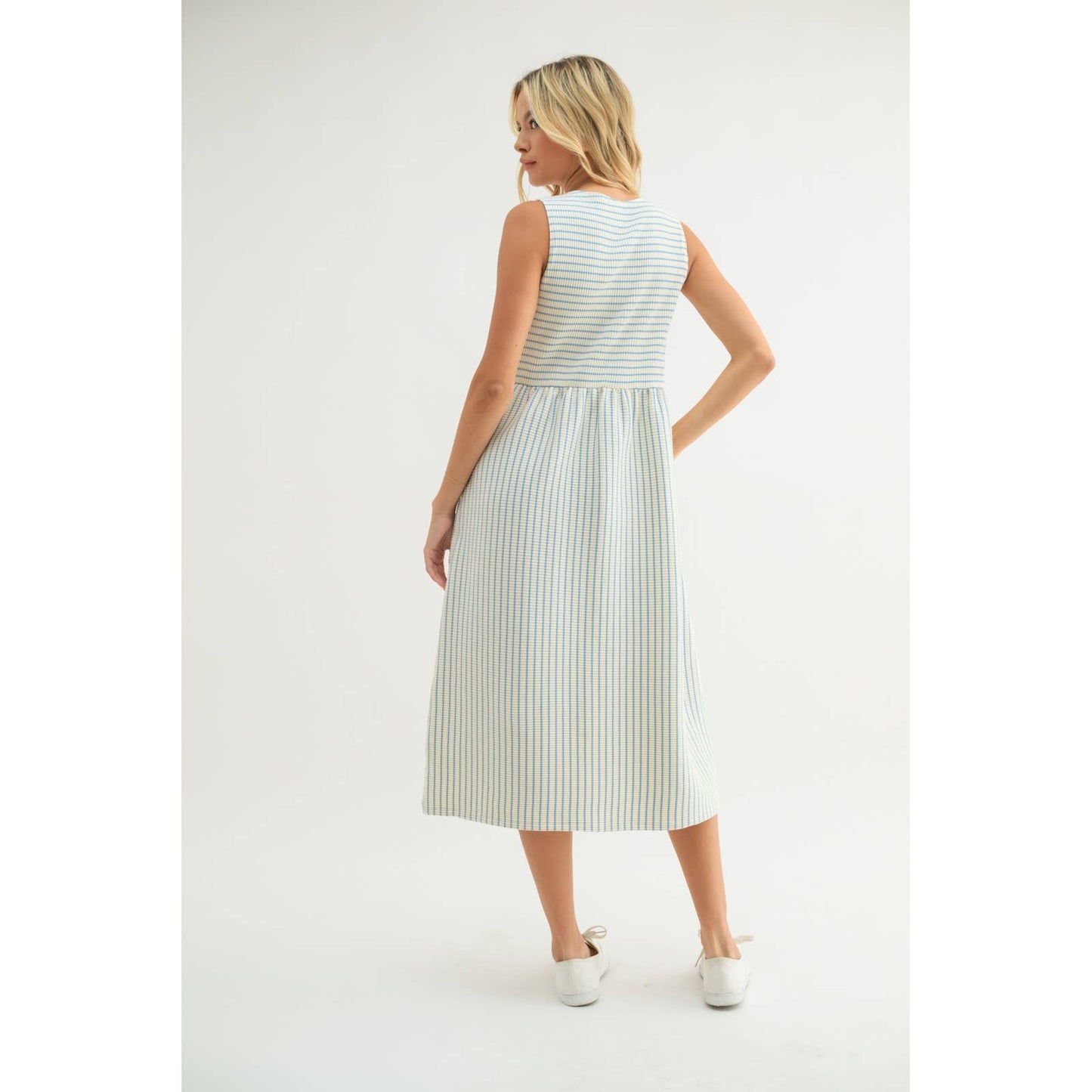 Striped Knit Midi Dress