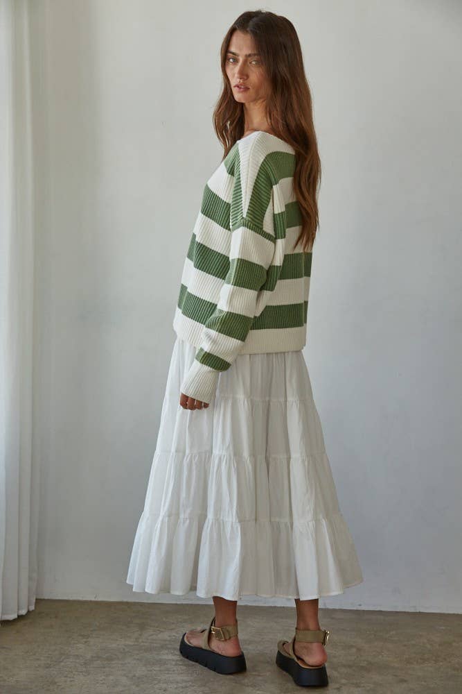 Knit Sweater Striped Cotton