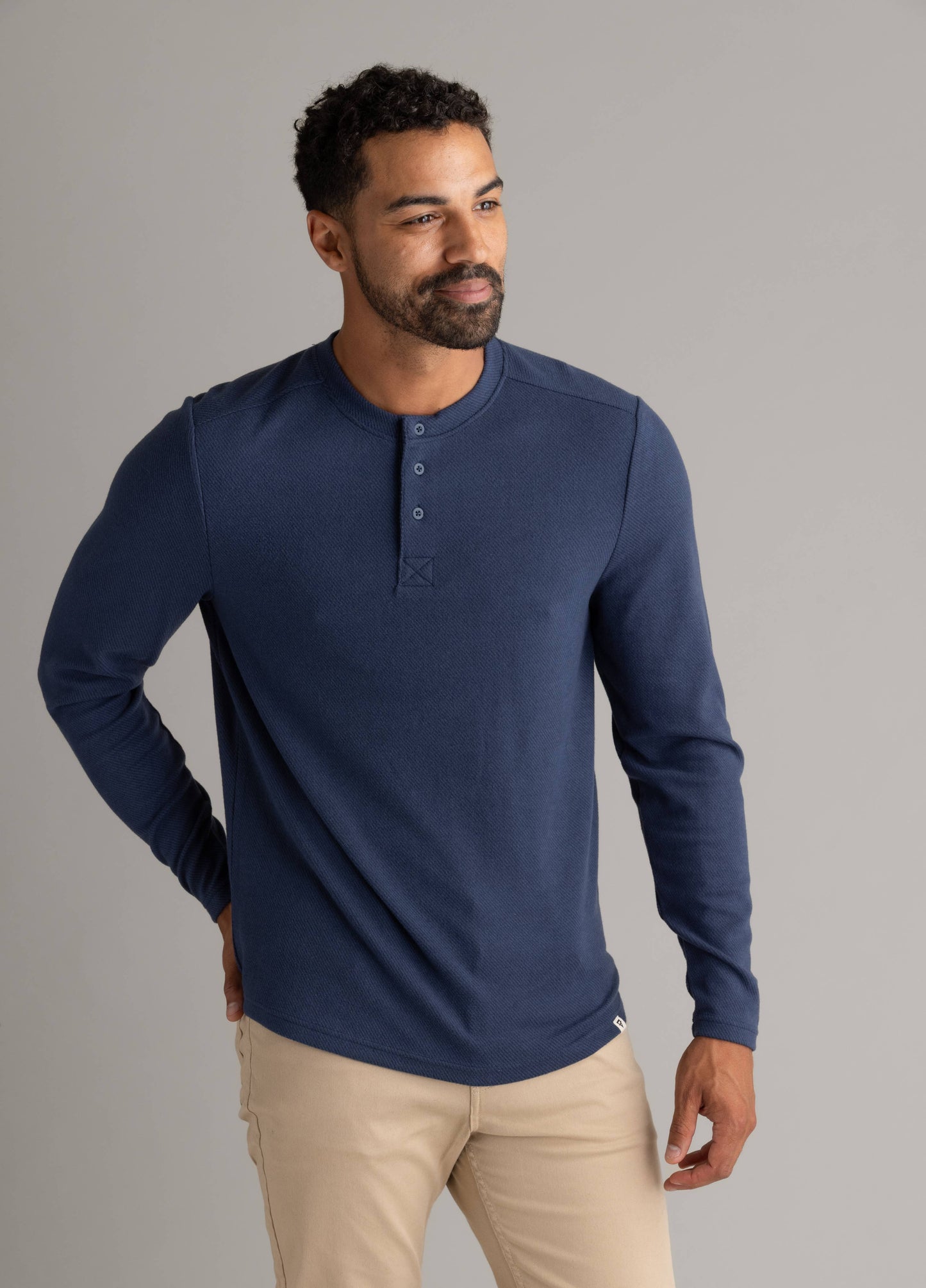 Stretch Flannel Henley