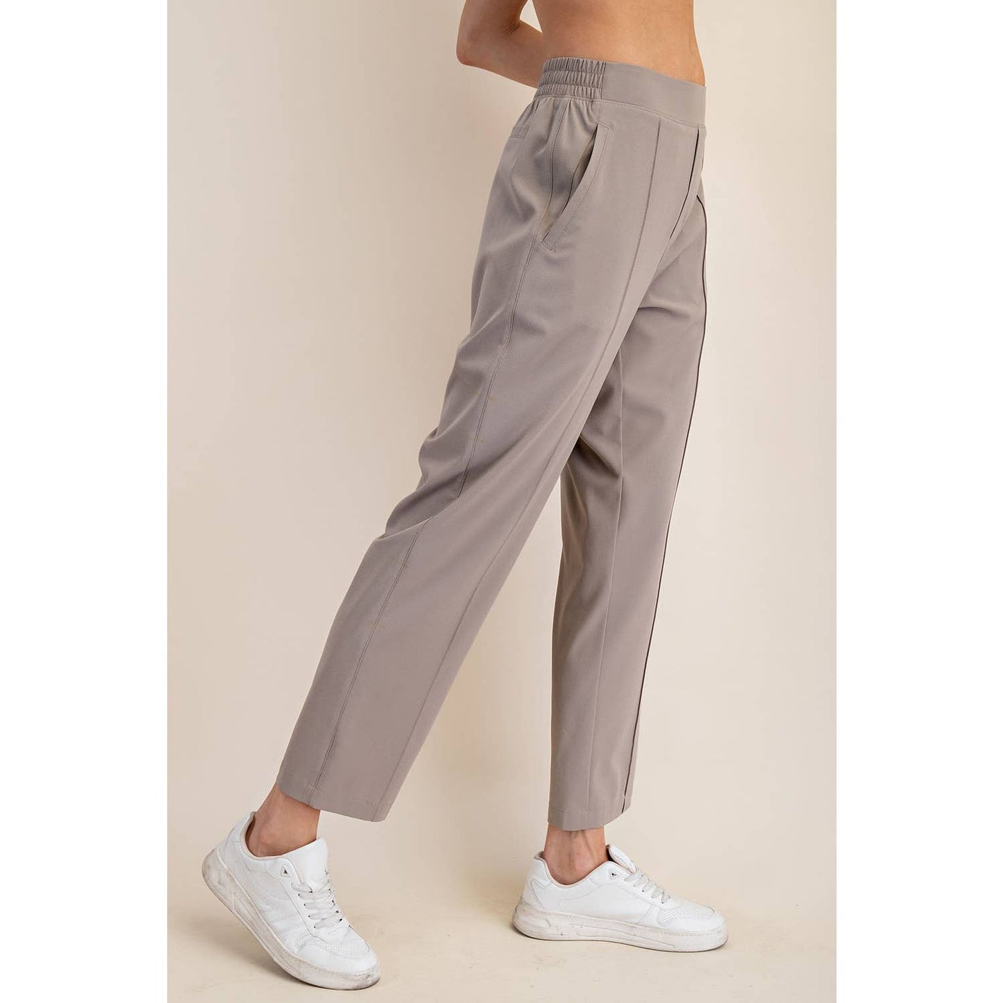 Crinkle Woven Ankle Trouser